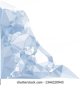 Low polygonal background toned in blue color.