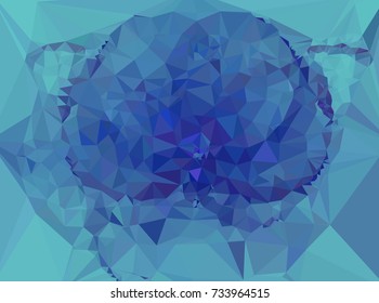 Low polygonal background toned in blue color.Design element for book covers, presentations layouts, title and page backgrounds. Digital collage. Vector clip art.