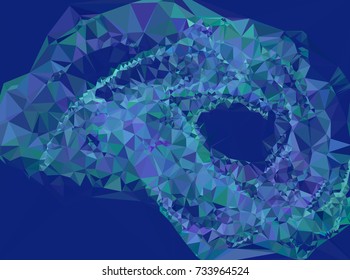 Low polygonal background toned in blue color.Design element for book covers, presentations layouts, title and page backgrounds. Digital collage. Vector clip art.