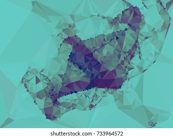 Low polygonal background toned in blue color.Design element for book covers, presentations layouts, title and page backgrounds. Digital collage. Vector clip art.