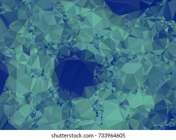 Low polygonal background toned in blue color.Design element for book covers, presentations layouts, title and page backgrounds. Digital collage. Vector clip art.