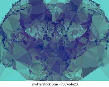 Low polygonal background toned in blue color.Design element for book covers, presentations layouts, title and page backgrounds. Digital collage. Vector clip art.