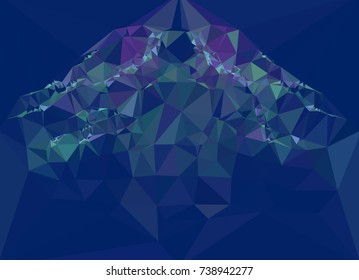 Low polygonal background toned in blue color.Design element for book covers, presentations layouts, title and page backgrounds. Vector clip art.