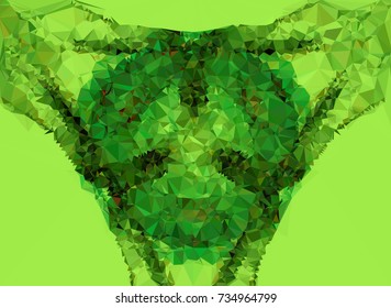 Low polygonal background toned in green color.Design element for book covers, presentations layouts, title and page backgrounds. Vector clip art.