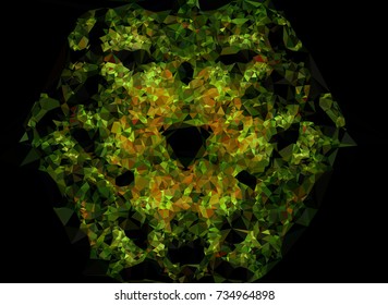 Low polygonal background toned in green color.Design element for book covers, presentations layouts, title and page backgrounds. Vector clip art.