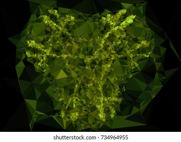 Low polygonal background toned in green color.Design element for book covers, presentations layouts, title and page backgrounds. Vector clip art.