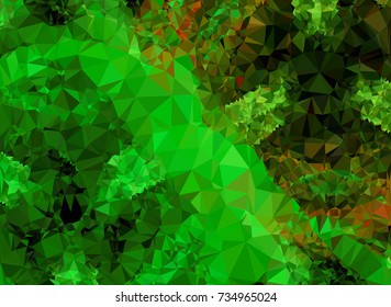 Low polygonal background toned in green color.Design element for book covers, presentations layouts, title and page backgrounds. Vector clip art.