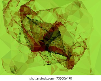 Low polygonal background toned in green color.Design element for book covers, presentations layouts, title and page backgrounds. Vector clip art.