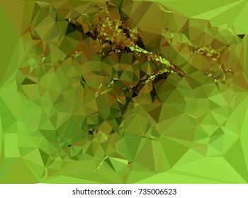 Low polygonal background toned in green color.Design element for book covers, presentations layouts, title and page backgrounds. Vector clip art.