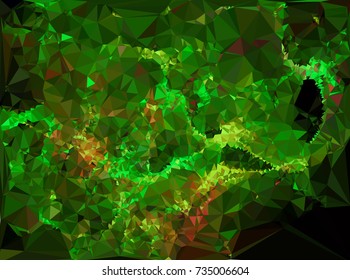 Low polygonal background toned in green color.Design element for book covers, presentations layouts, title and page backgrounds. Vector clip art.