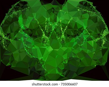 Low polygonal background toned in green color.Design element for book covers, presentations layouts, title and page backgrounds. Vector clip art.