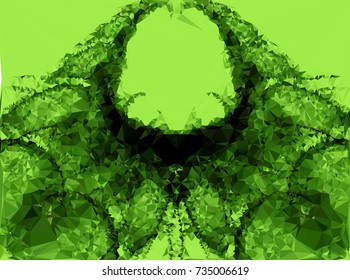 Low polygonal background toned in green color.Design element for book covers, presentations layouts, title and page backgrounds. Vector clip art.