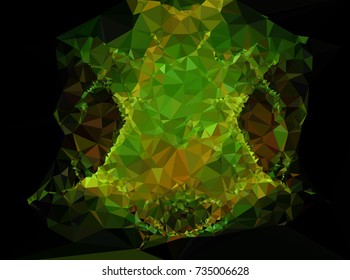 Low polygonal background toned in green color.Design element for book covers, presentations layouts, title and page backgrounds. Vector clip art.