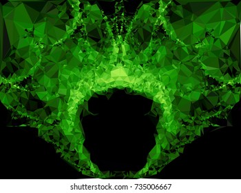 Low polygonal background toned in green color.Design element for book covers, presentations layouts, title and page backgrounds. Vector clip art.