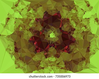Low polygonal background toned in green color.Design element for book covers, presentations layouts, title and page backgrounds. Vector clip art.