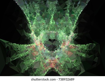 Low polygonal background toned in green color.Design element for book covers, presentations layouts, title and page backgrounds. Vector clip art.