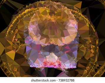 Low polygonal background toned in green color.Design element for book covers, presentations layouts, title and page backgrounds. Vector clip art.