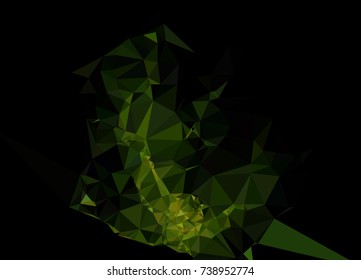 Low polygonal background toned in green color.Design element for book covers, presentations layouts, title and page backgrounds. Vector clip art.