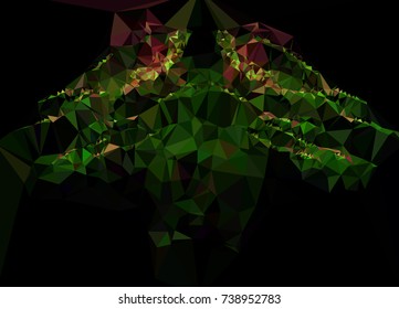 Low polygonal background toned in green color.Design element for book covers, presentations layouts, title and page backgrounds. Vector clip art.