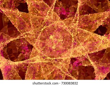 Low polygonal background toned in red color.Design element for book covers, presentations layouts, title and page backgrounds. Digital collage. Vector clip art.