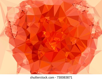 Low polygonal background toned in red color.Design element for book covers, presentations layouts, title and page backgrounds. Digital collage. Vector clip art.