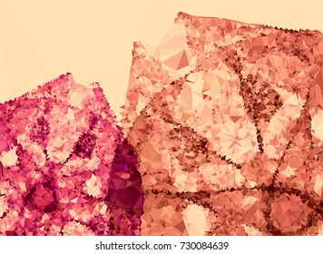 Low polygonal background toned in red color.Design element for book covers, presentations layouts, title and page backgrounds. Digital collage. Vector clip art.
