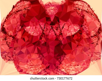 Low polygonal background toned in red color.Design element for book covers, presentations layouts, title and page backgrounds. Digital collage. Vector clip art.