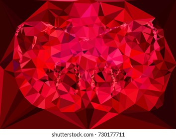 Low polygonal background toned in red color.Design element for book covers, presentations layouts, title and page backgrounds. Digital collage. Vector clip art.