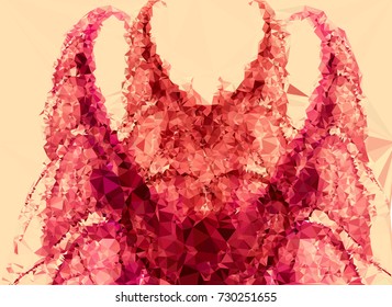 Low polygonal background toned in red color.Design element for book covers, presentations layouts, title and page backgrounds. Digital collage. Vector clip art.