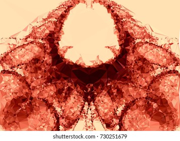 Low polygonal background toned in red color.Design element for book covers, presentations layouts, title and page backgrounds. Digital collage. Vector clip art.