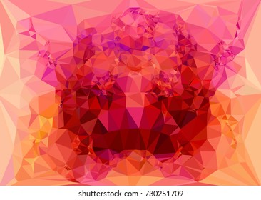 Low polygonal background toned in red color.Design element for book covers, presentations layouts, title and page backgrounds. Digital collage. Vector clip art.