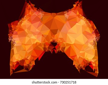 Low polygonal background toned in red color.Design element for book covers, presentations layouts, title and page backgrounds. Digital collage. Vector clip art.