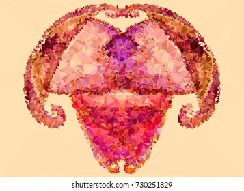 Low polygonal background toned in red color.Design element for book covers, presentations layouts, title and page backgrounds. Digital collage. Vector clip art.