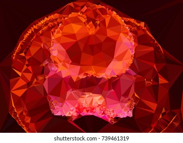 Low polygonal background toned in red color.Design element for book covers, presentations layouts, title and page backgrounds. Vector clip art.