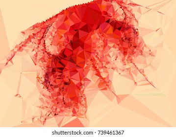 Low polygonal background toned in red color.Design element for book covers, presentations layouts, title and page backgrounds. Vector clip art.