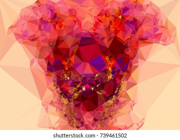 Low polygonal background toned in red color.Design element for book covers, presentations layouts, title and page backgrounds. Vector clip art.