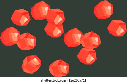 Low polygonal cartoon style minimal salmon, trout red caviar seamless pattern. Can be used as design menu restaurant delivery, flyer, web background