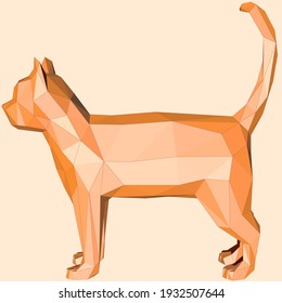 Low polygonal cat. Vector illustration