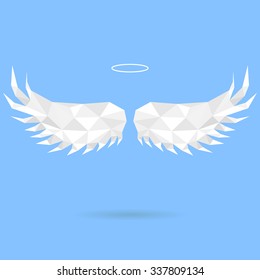 Low polygonal geometric angel wings with shadow