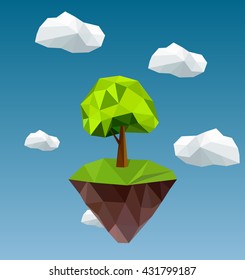 Low polygonal geometric trees and island