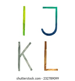 Low polygonal hand drawn vector alphabet. The vector Roman alphabet. For ui, web games, tablets, wallpapers, and patterns.