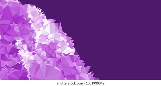Low polygonal mosaic layout for horizontal banner, label, tag, flyer and  abstract web background. Copy space. Vector clip art.