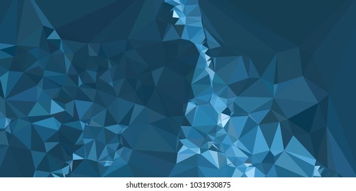 Low polygonal mosaic layout for horizontal banner, label, tag, flyer and  abstract web background. Copy space. Vector clip art.