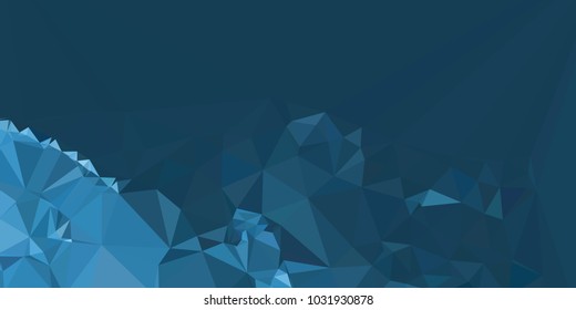 Low polygonal mosaic layout for horizontal banner, label, tag, flyer and  abstract web background. Copy space. Vector clip art.