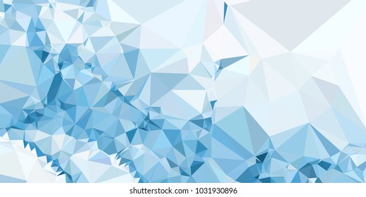 Low polygonal mosaic layout for horizontal banner, label, tag, flyer and  abstract web background. Copy space. Vector clip art.