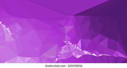 Low polygonal mosaic layout for horizontal banner, label, tag, flyer and  abstract web background. Copy space. Vector clip art.