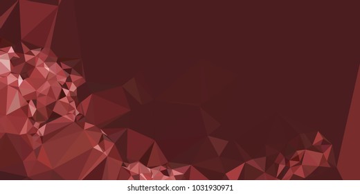 Low polygonal mosaic layout for horizontal banner, label, tag, flyer and  abstract web background. Copy space. Vector clip art.