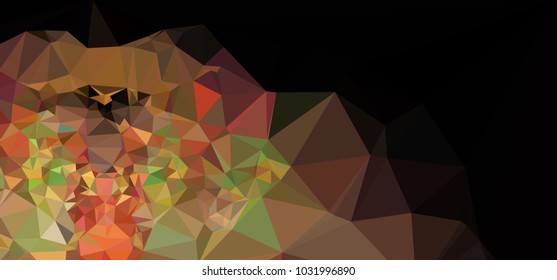 Low polygonal mosaic layout for horizontal banner, label, tag, flyer and  abstract web background. Copy space. Vector clip art.