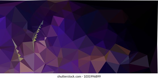 Low polygonal mosaic layout for horizontal banner, label, tag, flyer and  abstract web background. Copy space. Vector clip art.