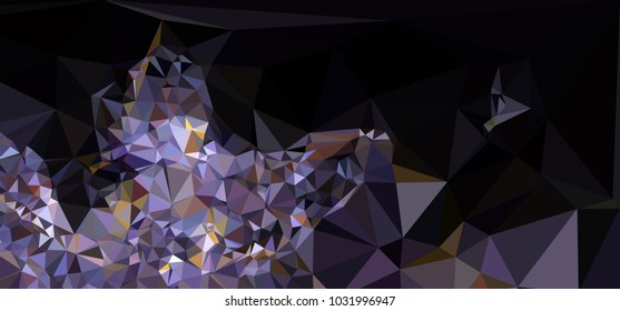 Low polygonal mosaic layout for horizontal banner, label, tag, flyer and  abstract web background. Copy space. Vector clip art.